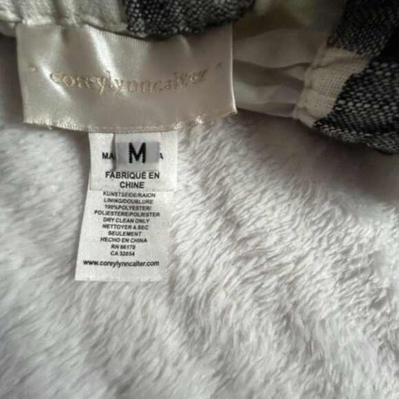 Corey Lynn Calter Womens Black White Gingham Off-Shoulder Ruffle Dress Medium - Picture 3 of 8